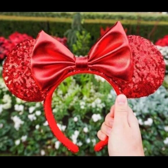 Disney Parks Minnie Ears Mickey Mouse Pirate Red Sequin Headband main image 4